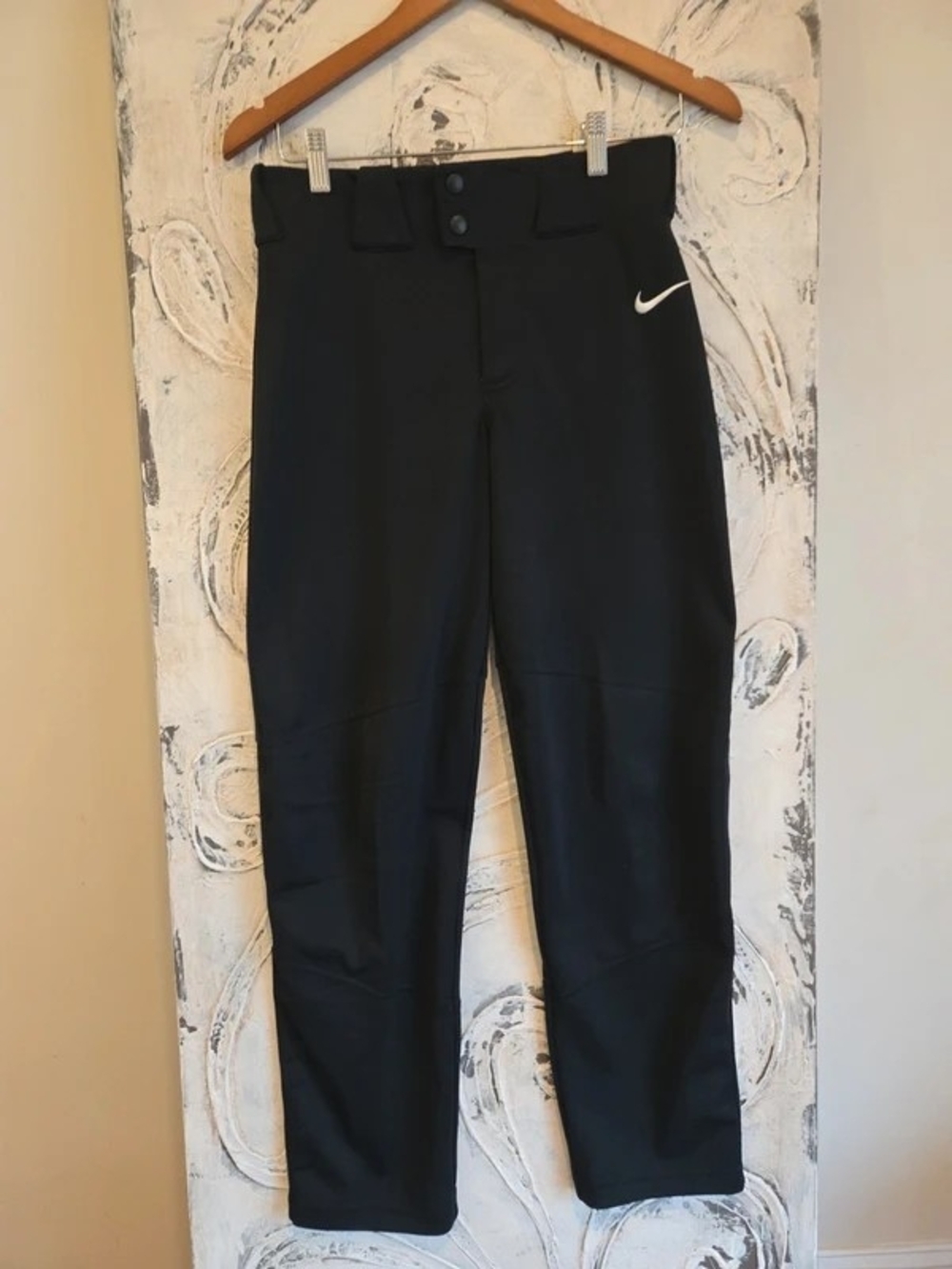 Nike Black Athletic Joggers with White Swoosh
